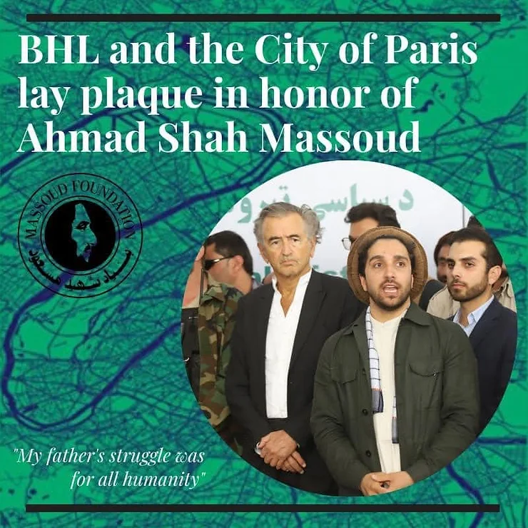 BHL and the City of Paris lay plaque in honor of Ahmad Shah Massoud